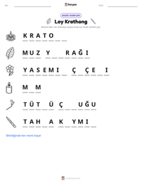 Loy Krathong yazdırılabilir çalışma sayfası önizlemesi