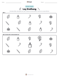 Loy Krathong druckbare Arbeitsblatt Vorschau