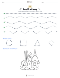 Aperçu de la feuille de travail imprimable Loy Krathong