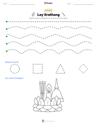 Anteprima della scheda stampabile di Loy Krathong
