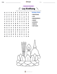 Podgląd drukowalnego arkusza ćwiczeń Loy Krathong