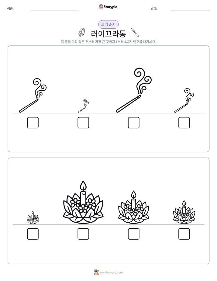 크기 순서