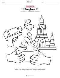 Songkran printable worksheet preview