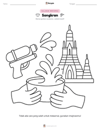 Prabaca lembar kerja cetak Songkran