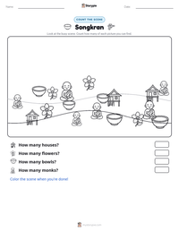 Songkran printable worksheet preview