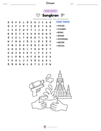 Songkran printable worksheet preview
