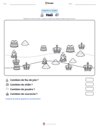 Aperçu de la feuille de travail imprimable Holi