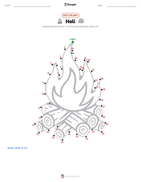Holi printable worksheet preview