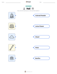 Holi printable worksheet preview