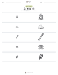 Holi printable worksheet preview