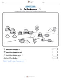 Aperçu de la feuille de travail imprimable Bathukamma