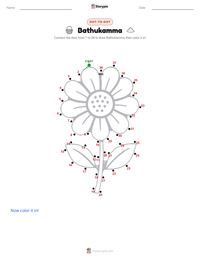Bathukamma printable worksheet preview