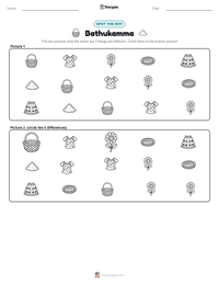 Bathukamma printable worksheet preview
