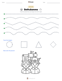 Bathukamma printable worksheet preview