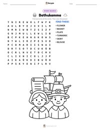 Bathukamma printable worksheet preview