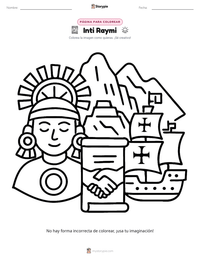 Vista previa de la hoja de trabajo imprimible de Inti Raymi