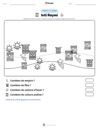 Aperçu de la feuille de travail imprimable Inti Raymi
