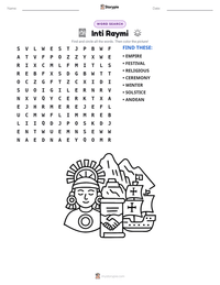 Inti Raymi printable worksheet preview