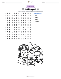 Inti Raymi afdrukbare werkblad voorbeeld