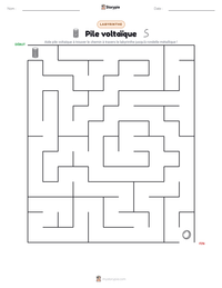 Aperçu de la feuille de travail imprimable Pile voltaïque