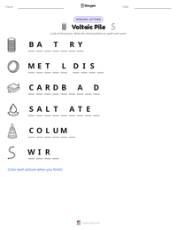 Voltaic Pile printable worksheet preview
