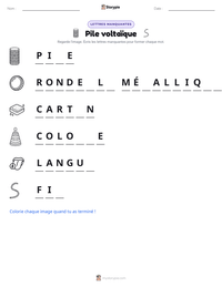Aperçu de la feuille de travail imprimable Pile voltaïque