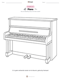 Piano afdrukbare werkblad voorbeeld