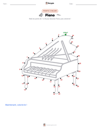 Aperçu de la feuille de travail imprimable Piano