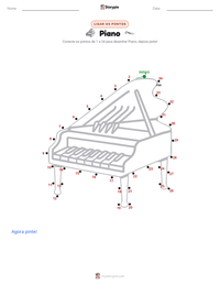 Prévia da folha de atividades imprimível Piano