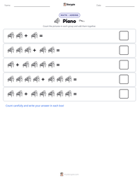 Piano printable worksheet preview