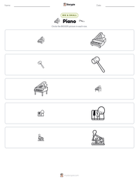 Piano printable worksheet preview