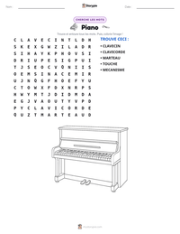 Aperçu de la feuille de travail imprimable Piano