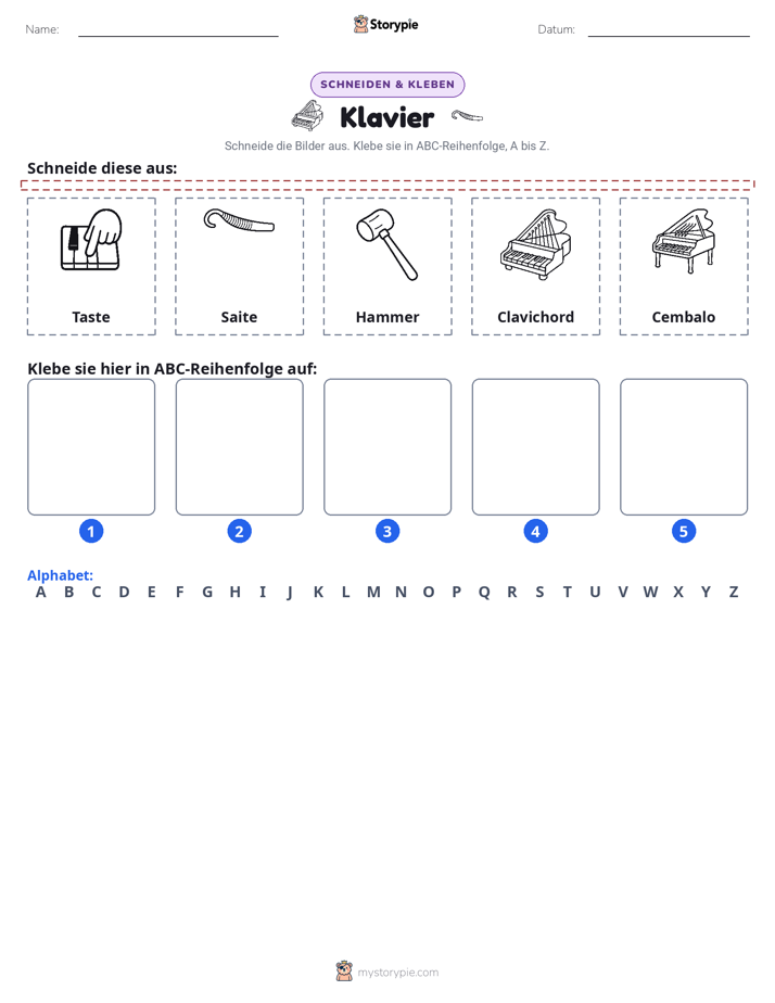 Schneiden & Einfügen Alphabet