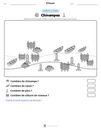 Aperçu de la feuille de travail imprimable Chinampas