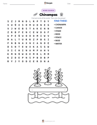 Chinampas printable worksheet preview
