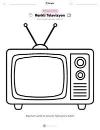 Renkli Televizyon yazdırılabilir çalışma sayfası önizlemesi