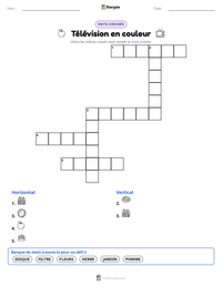 Aperçu de la feuille de travail imprimable Télévision en couleur