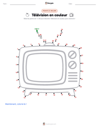 Aperçu de la feuille de travail imprimable Télévision en couleur
