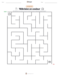 Aperçu de la feuille de travail imprimable Télévision en couleur