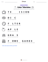 Color Television printable worksheet preview