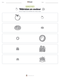 Aperçu de la feuille de travail imprimable Télévision en couleur
