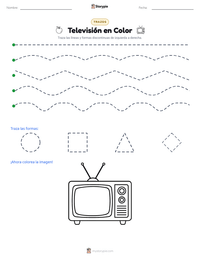Vista previa de la hoja de trabajo imprimible de Televisión en Color