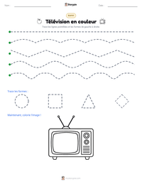 Aperçu de la feuille de travail imprimable Télévision en couleur