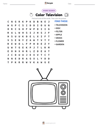 Color Television printable worksheet preview