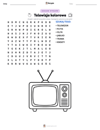 Podgląd drukowalnego arkusza ćwiczeń Telewizja kolorowa