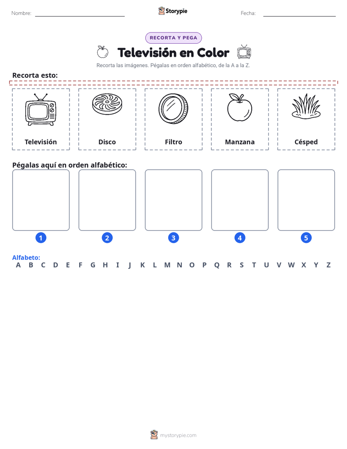 Cortar y Pegar el Alfabeto