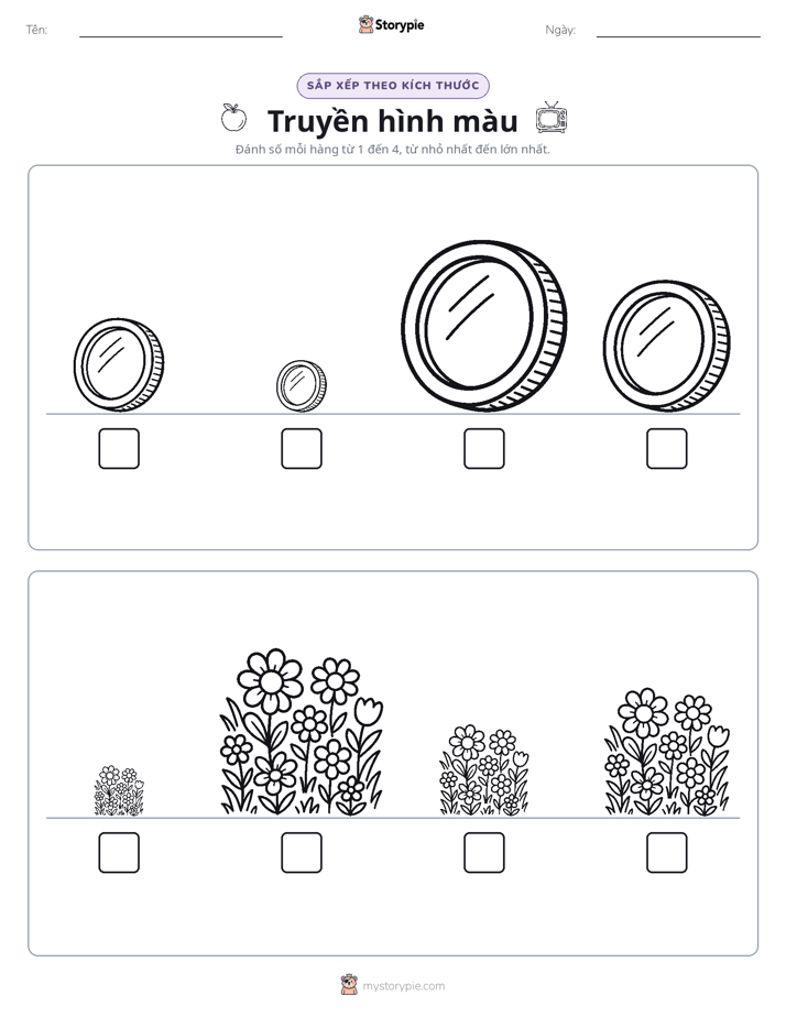 Thứ Tự Kích Thước