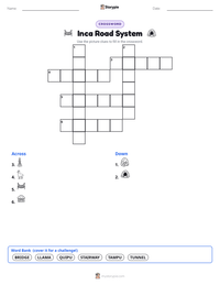 Inca Road System printable worksheet preview