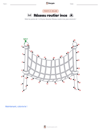 Aperçu de la feuille de travail imprimable Réseau routier inca