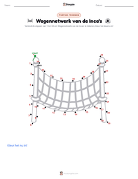 Wegennetwerk van de Inca's afdrukbare werkblad voorbeeld